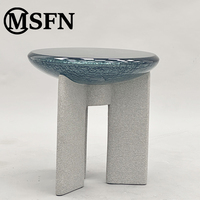 Tables d'appoint texturées Wabi-Sabi modernes, tables gigognes, table basse, couleur et forme personnalisées, en résine FRP peinte pour salon