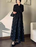 Ensemble Abaya deux pièces Mexizo personnalisé à motifs floraux 3D pour femmes, vêtements islamiques, robe de mariage d'été en polyester respirant et modeste