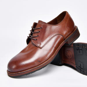 Chaussures Derby anglaises, finition laquée, cuir véritable brillant, design gravé, robustes, légères, imperméables pour l'automne - Product Image 3