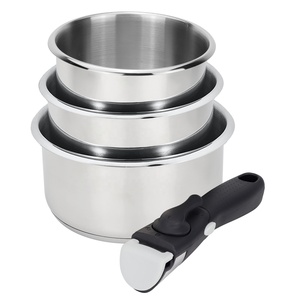 Set di 4 Pentole per Latte con Logo Personalizzabile, Pentole da Cucina con Manico Staccabile - Product Image 1
