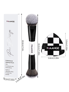 Outil de pinceau de maquillage de beauté Double tête plate Premium fond de teint correcteur Blush Pinceau de contour Pinceau de maquillage - Product Image 2