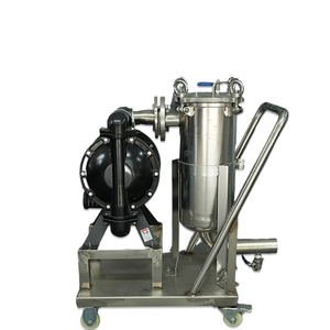 Chariot de filtration de liquides intégré avec pompe à diaphragme pneumatique et filtre à sac mobile en acier inoxydable 304 - Product Image 5