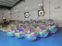Grandes boules gonflables brillantes, boules miroir décoratives, décorations d'événements, ballons irisés, boule miroir gonflable