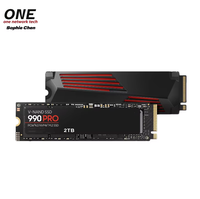 Hard Drive Berkinerja Tinggi 990 PRO, M.2 2280 NVMe PCIe 4.0, 1TB, 2TB, 4TB Solid State Drive, Dengan Heatsink, untuk PS5 & PC Game C