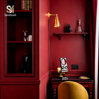 Ensemble de meubles de chambre d'hôtel de luxe moderne, suite de chambre en bois sur mesure robuste pour projets hôteliers et d'appartements