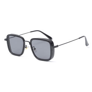 Gafas de sol Kabirsingh para hombre, montura metálica negra, lentes de PC UV400, gafas de sol de clase 2 para conducir, viajar, moda - Product Image 3