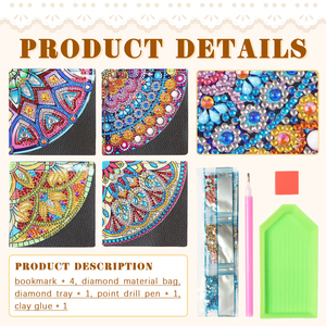 Kit per Pittura Diamante 5D Fai-da-Te del Produttore, Segnalibro ad Angolo <span class=keywords><strong>Mandala</strong></span> Triangolare, Segnalibro Artigianale con Strass, Diamanti di Forma Speciale - Product Image 2