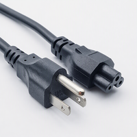 Kabel Daya Custom 1.5m US 3 Pin ke IEC C13 Bersertifikasi UL SVT 18AWG Kabel Tembaga Murni Fleksibel untuk Peralatan