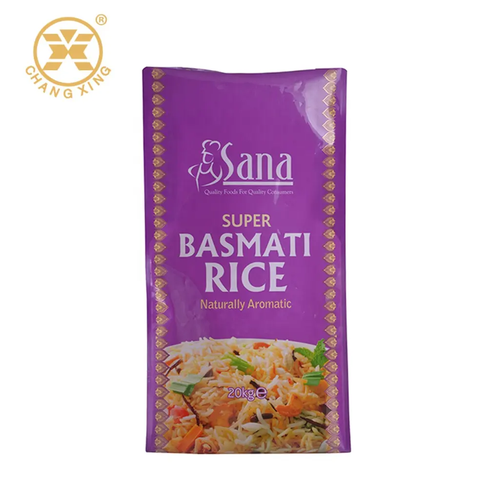 5 kg riz emballage sacs OEM sac de riz taille pour 5 kg basmati riz 25 kg sac