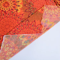Tissu tricoté en jersey crêpe unique Design floral vintage pour femmes Impression numérique extensible dans les 4 sens pour robes pour vêtements pour filles