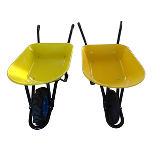 Тачка строительная Qdgiant WB7400R усиленная, грузоподъемность 160 кг, объем 78 л, пневматическое колесо 4.00-8 дюймов, сертификат GS, сталь/пластик - Product Image 3