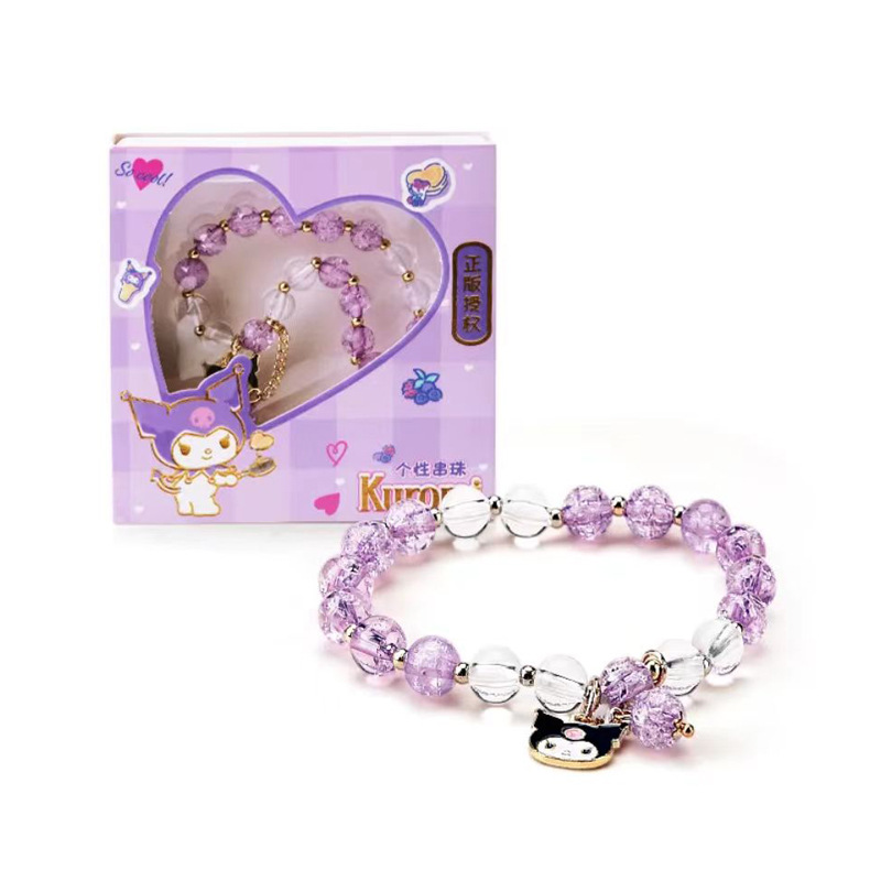 New Sanrio Kuromi Cute Bead Bracelet - Perfect Children's Gift