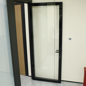 Slim Frame Thermal Break Aluminum Casement Door With Clear Insulated Glass For Office Room And Residential Villa Projects - Product Image 1