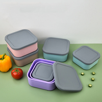 Boîte à lunch réutilisable en silicone sans BPA, écologique, résistante à la chaleur, 300/700/1300 ML, pour emballer les aliments, contenants pour collations, micro-ondes