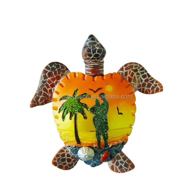Jamaika Bahamas Reise Souvenirs Strand Meer Küste Poly resin Magnet Benutzer definierte 3D Schildkröte Poly resin Magnet