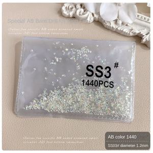 Transparent AB 1440 coloré <span class=keywords><strong>petit</strong></span> rond dos plat strass transparents bricolage Nail Art diamants décorations - Product Image 6