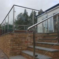 Poteau de main courante extérieur en acier inoxydable, balustrade en verre, garde-corps de balcon moderne