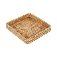 Plateau de service en osier de table en rotin tissé à la main vintage écologique à prix compétitif paniers de rangement faits à la main pour exportateur fiable
