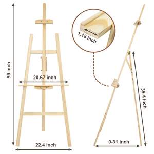 Support de chevalet en bois réglable JQ Support de chevalet d'art léger Grand chevalet pour la peinture pour débutants et artistes - Product Image 3