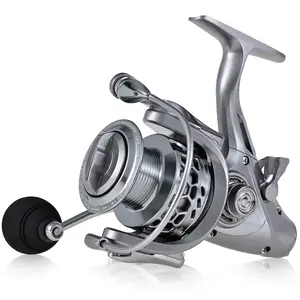 CASTSOON High Quality Spinning Wheel Silver Metal Spool 5.5:1 Max Drag 8kg Fishing Reels
