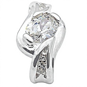 Pendentif Solitaire en Argent 925 avec Diamant Taille Brillant Art Palace, Bijou Classique de Fiançailles pour Femme, Certifié par un Certificat de Troisième Partie - Product Image 2