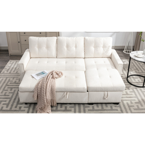 Sofá cama convertible de alta calidad, estilo europeo moderno, para sala de estar y dormitorio, mueble cómodo con almacenamiento - Product Image 5