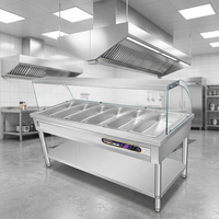 Table de maintien au chaud électrique commerciale XY pour buffet, 6 compartiments, en acier inoxydable, température réglable, équipement de restauration