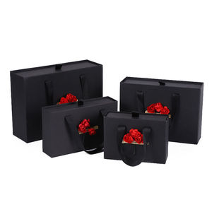 New selling Simulation flower packing box Gift Box Pure Black Sticky Flower Gift Box