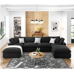 Venta caliente personalizable tela nube sofá cama conjunto en forma de U en forma de L Combos sala de estar <span class=keywords><strong>Uptown</strong></span> muebles - Product Image 3