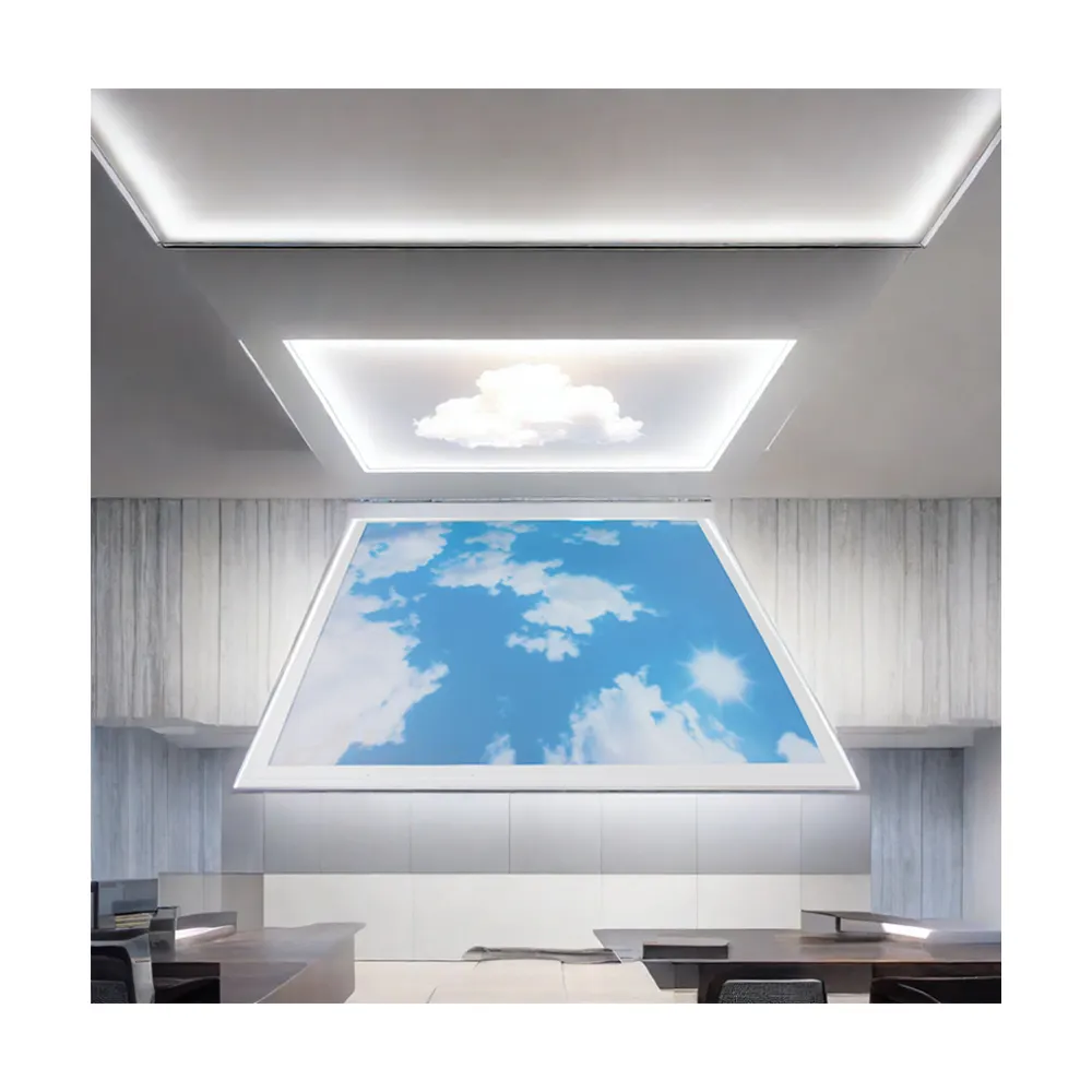 2×2 LED-Panel Cloud Deckenlicht wählbare Watt (40W-70W) & CCT (4000K-6500K) 0-10V dimmbar ETL zertifiziert für kommerziellen Gebrauch