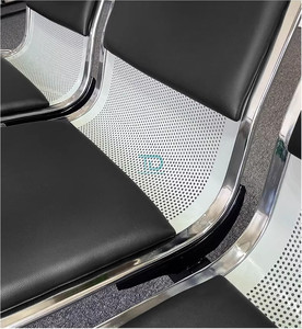 Banc d'attente commercial 1 2 3 4 places avec revêtement en cuir PU et structure métallique pour les espaces publics, les gares, les aéroports, les hôpitaux, les banques - Product Image 3