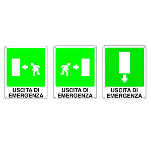 Panneau d'indication d'urgence incendie et de sécurité TTAKE, direction de sortie, vert avec texte « En cas d'urgence » - Product Image 2