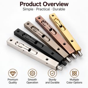 Loquet de sécurité dissimulé pour porte coulissante, pêne dormant plat en acier inoxydable pour porte de sécurité - Product Image 5