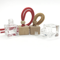 Mini flacon diffuseur de parfum pour voiture en verre de 5 ml, 8 ml, 10 ml avec bouchon en bois et joint à vis, diffuseur d'arômes et flacon de parfum à suspendre pour voiture