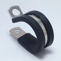 Collier de serrage pour coussinets, avec revêtement en caoutchouc, style Adel, type P, pour câbles, tuyaux et tubes, en acier inoxydable SS304 EPDM