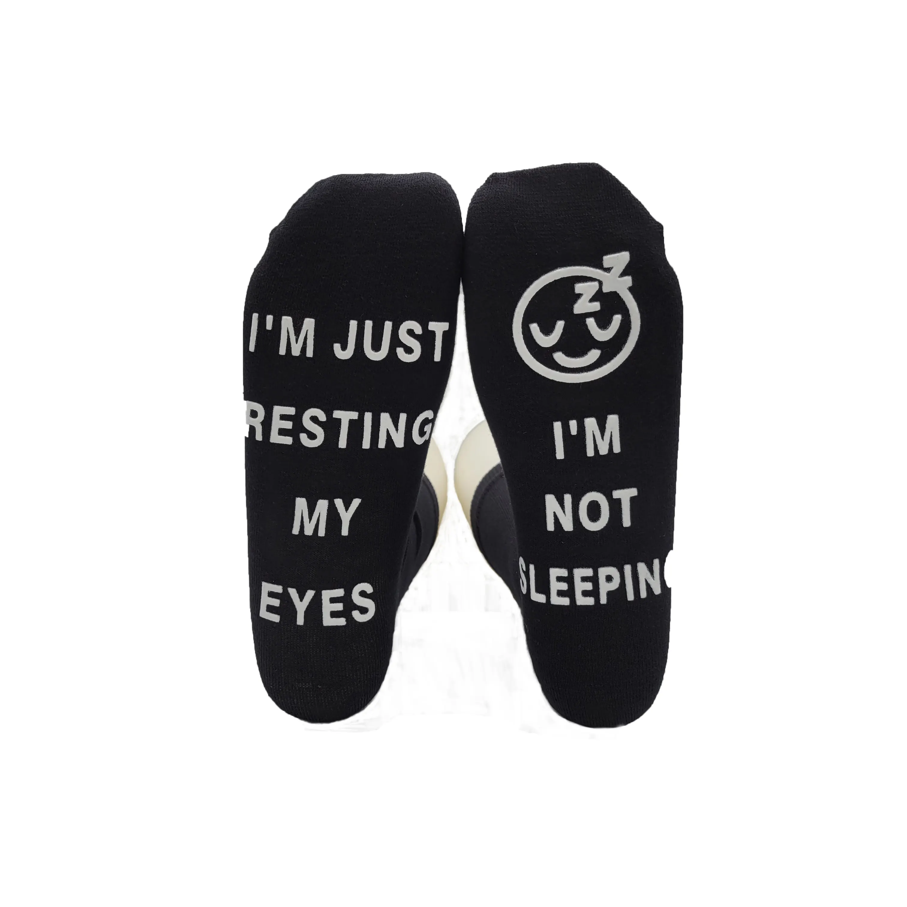 i'm just resting my eyes i'm not sleeping Rest luminous letter socks comfort health care neutral funny socks novel gifts