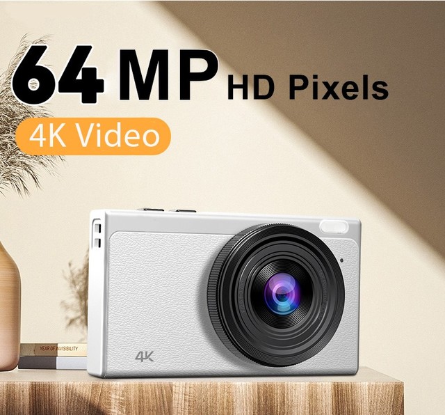 BENJIE 4K 64MP Cheap Vintage Professional Style Point Shoot Camera 16x Digital Zoom Autofocus Dual-lens Vlogging 2.4-inch