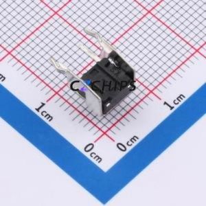 TS6665ZJ 022 Tactile Switch Bent Lead Through Hole-4P,7.3x6.1mm Single Pole Single Throw Round Button 2.5N Right Angle Insert - Product Image 2