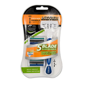 HAOWELL 五军刀片剃须刀剃须刀刀片可替换 OEM 月 + 4/13 盒吸塑 - Product Image 6
