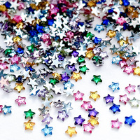Breloques étoiles pour nail art, mini étoiles plates en résine à 5 branches pour manucure DIY, salons et ongles à presser, mélange de 8 couleurs, faible MOQ, 100 pièces/sac