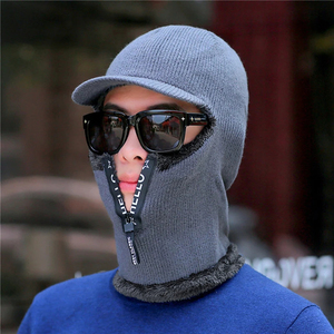 New Men Winter Warm Wool Hat Outdoor Ear Protection Hats Warm Thick Bicycle Knitted Capd Scarf Windproof Visors Cap - Product Image 5