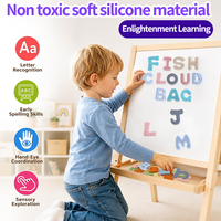 Letras Magnéticas de Silicona Texturizada, 26 Alfabetos, para Autismo, Juguete Educativo Preescolar para Refrigerador y Pizarra Blanca