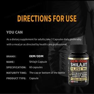 Supplément de Shilajit de l'Himalaya Booster d'énergie avec Ashwagandha Rhodiola Rosea Panax Ginseng Pure Shilajit Capsules Shilajit - Product Image 3