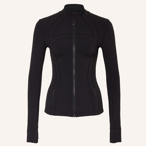 Women Knitted Canvas Yoga <b>Jacket</b> Stand Lightweight Wicking Long Sleeve Windproof Waterproof Breathable Running Gym <b>Workout</b> - Product Image 4