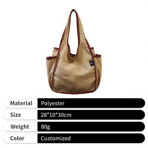 Custom Reusable Shopping Bag Into Shape Large Polyester Folding Shopping Bag With Logos <b>for</b> Daily - Product Image 2