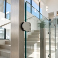 Pince à verre en acier inoxydable en forme de D, charnière à 2 vis pour garde-corps en verre, pour balcon, escalier, porte, fenêtre