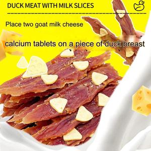Pasokan asli makanan hewan peliharaan grosir susu kambing keju <span class=keywords><strong>tablet</strong></span> kalsium makanan ringan anjing bebek daging strip dan jerky