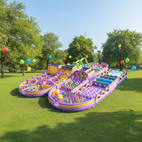 Parcours d'obstacles gonflable géant coloré pour la course et les jeux sportifs en extérieur, grand modèle Lvfrog ALWB-04 en PVC, garantie 3 ans, usage commercial