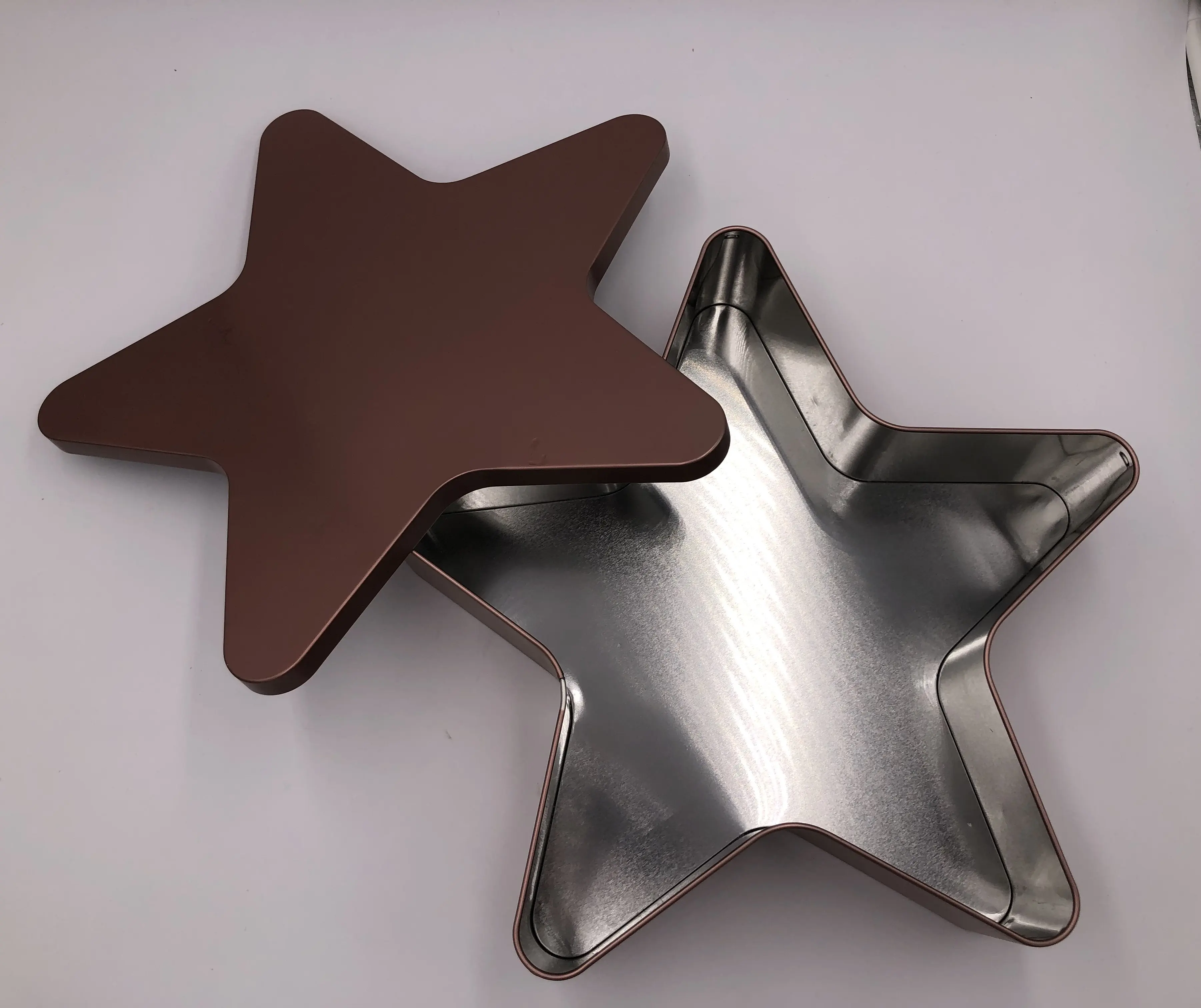 Big size custom printing Star shape Tin metal boxpacking for gift and cosmetic