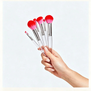 Juego de 6 Brochas de Maquillaje YRX con Mango de Plástico Transparente, Juego de Brochas de Maquillaje Profesional de Alta Calidad, Juego Pequeño Personalizable - Product Image 4